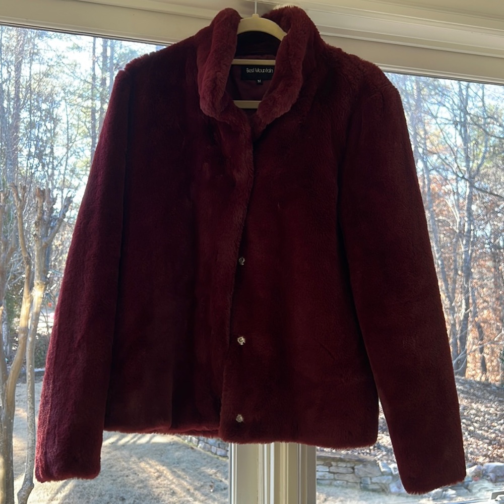 Burgundy teddy jacket